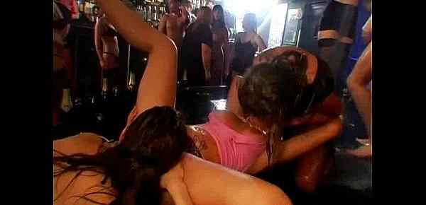  Bi club whores having public sex orgy